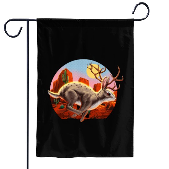 Jackalope Cryptid Rabbit Garden Flags