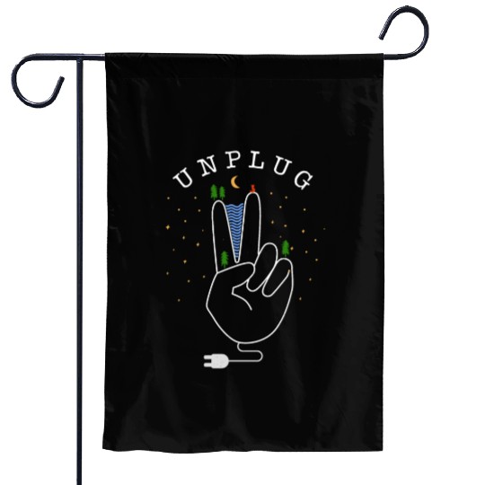 Unplug - nature, forest and mountains Garden Flags