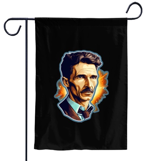 Nikola Tesla Physics Nerd Geek Natural Sciences Garden Flags
