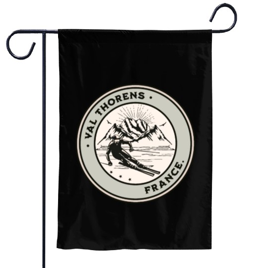 Val Thorens France Vintage Skiing Garden Flags