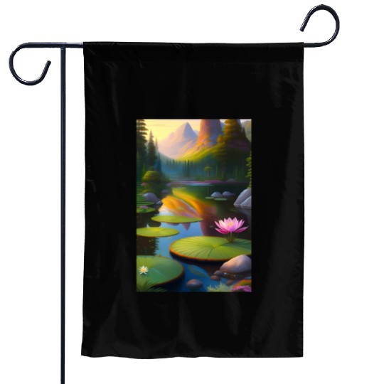 Tropical flower garden 1 Garden Flags