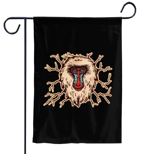 Baboon Monkey Face Garden Flags
