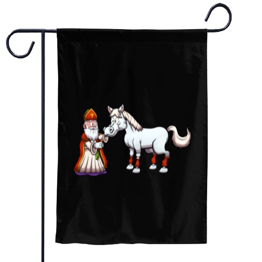 Saint Nicholas Feeding His Horse Garden Flags