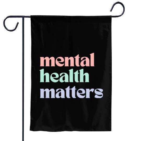 Mental Health Matters | Retro Quote Pastel Rainbow Garden Flags