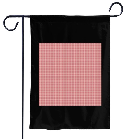 Retro Checkered Pattern Coral Red Garden Flags