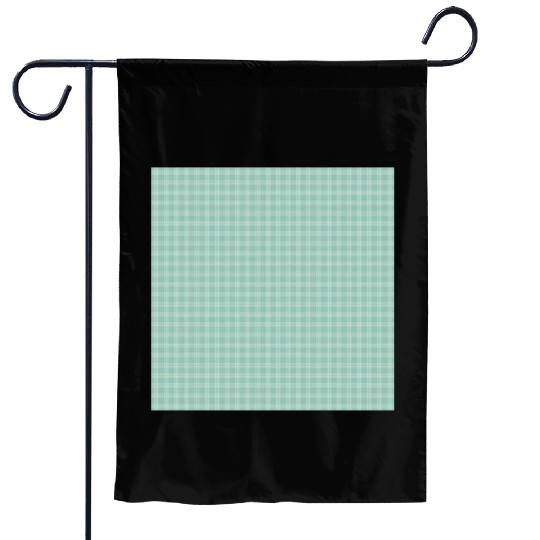 Retro Checkered Pattern Teal Garden Flags