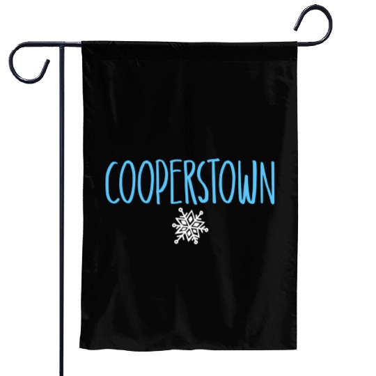 Cooperstown Ny Snowflake Drawing Light Blue Text Garden Flags