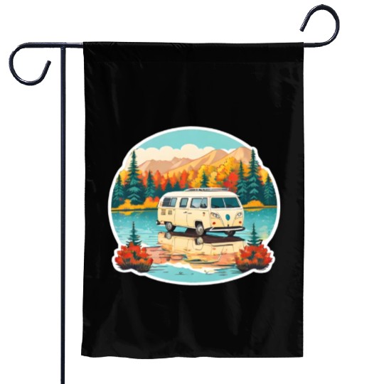 A Camper Van Garden Flags