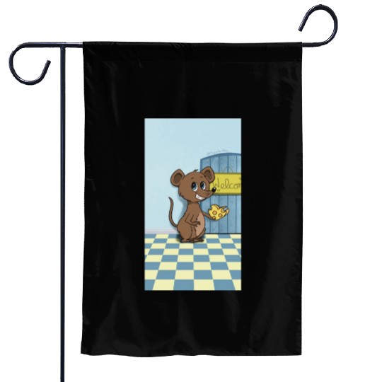 Cheesy Heart Mouse Garden Flags