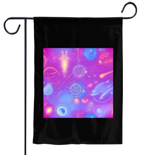 galaxy nebula draw abstract Garden Flags