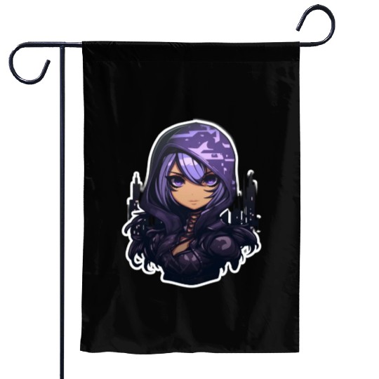 Cartoon Assassin Camouflage Garden Flags