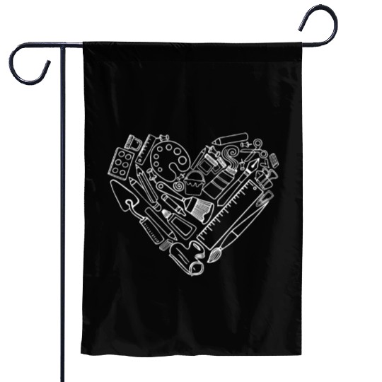 Art Teacher Heart Shape Teacher Apparel Garden Flags Gift