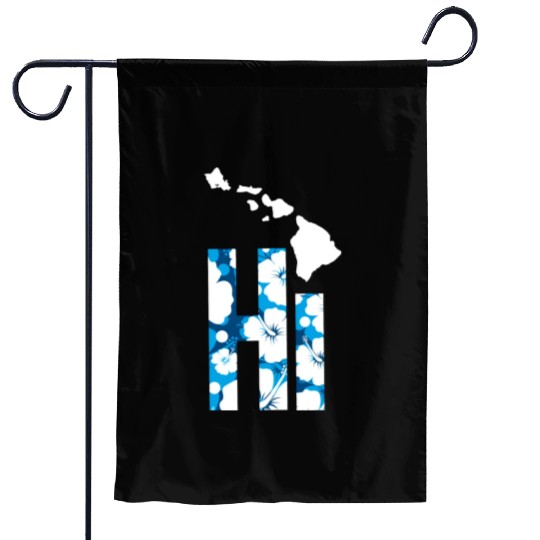 Hawaii Hi Hibiscus Blues Garden Flags
