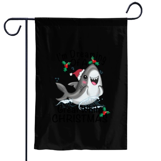 Great White Christmas Garden Flags