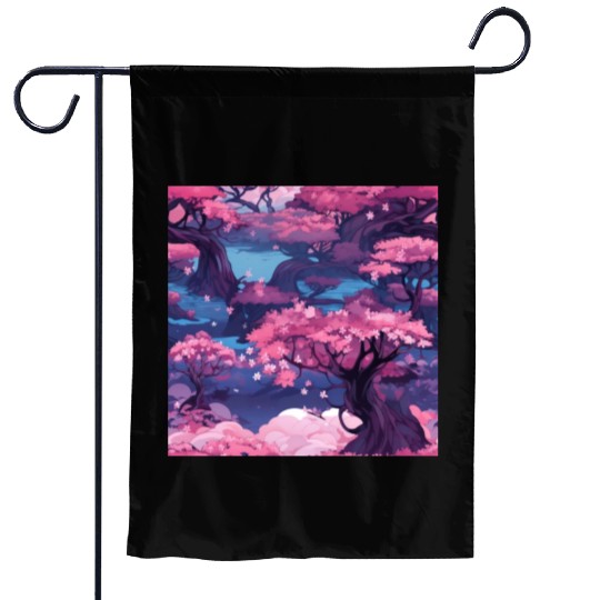 Anime Euphoria: Fantasy Cherry Blossom Dreamscape Garden Flags