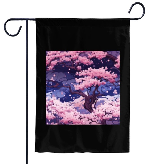 Anime Euphoria: Fantasy Cherry Blossom Dreamscape Garden Flags