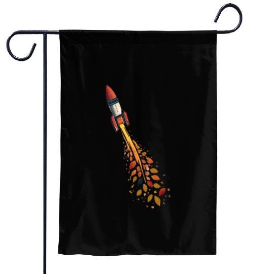 Autumn rocket - leaf-driven flight Garden Flags