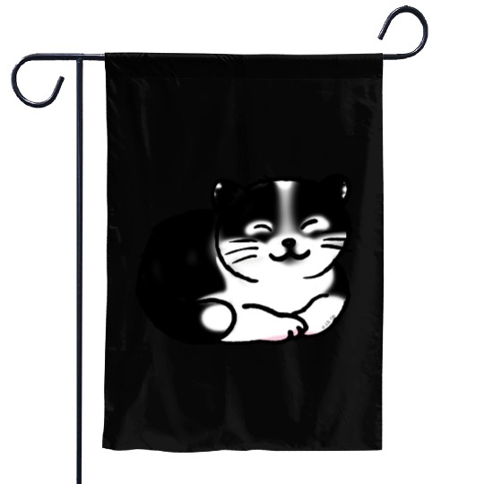 Black And White Cat Garden Flags