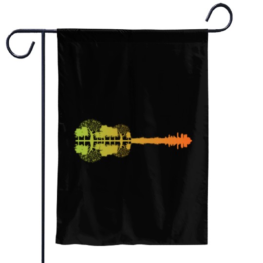Guitarist Guitar Landscape Garden Flags