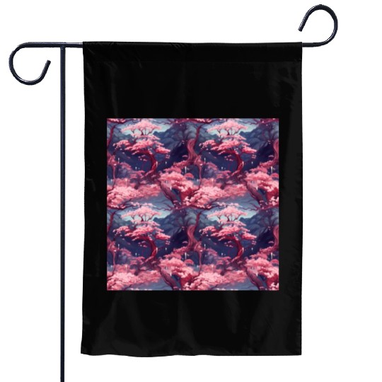 Anime Euphoria: Fantasy Cherry Blossom Dreamscape Garden Flags