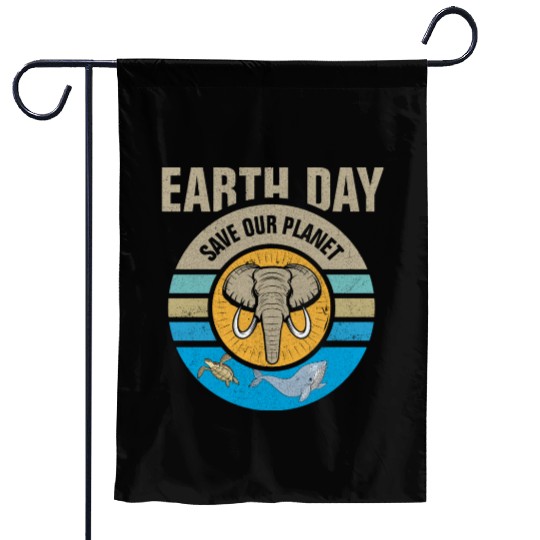 Earth Day Save Our Planet Conservation Design Garden Flags