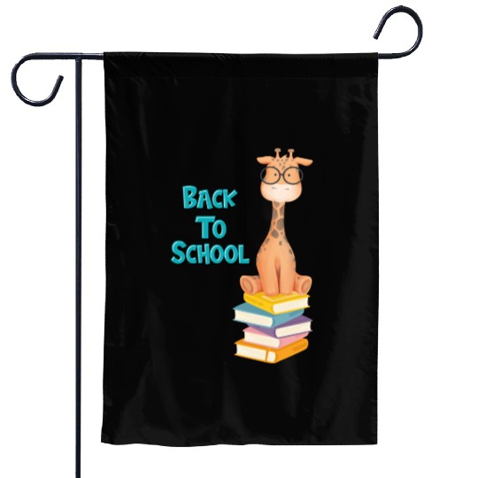 Back To School Giraffe Garden Flags