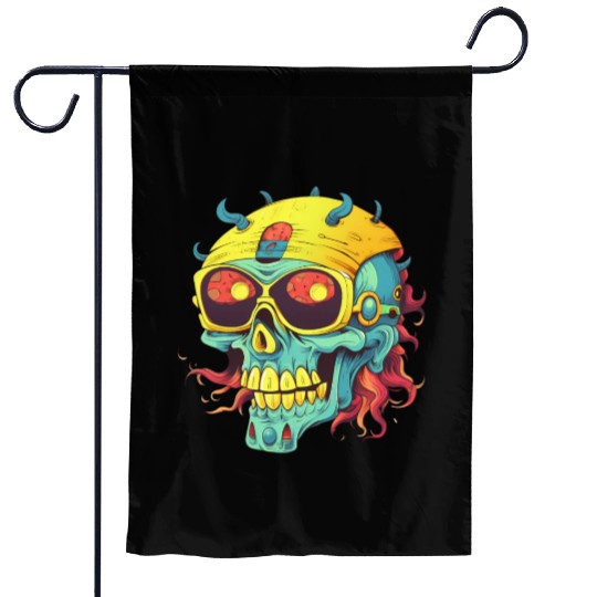 zombie skull skull Garden Flags