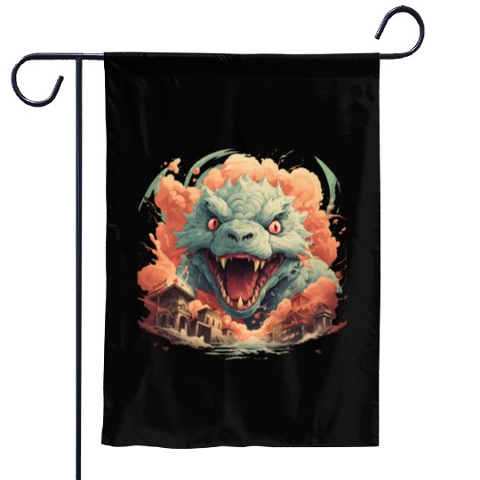 Kaiju: Cityscape Destructor Garden Flags