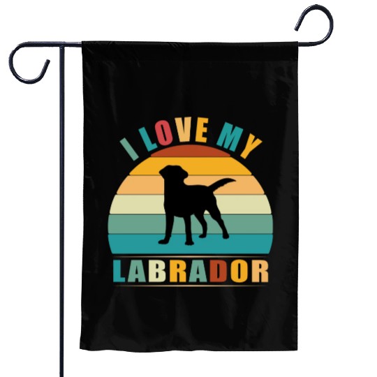 Retro Vintage I love my labrador Garden Flags Lover