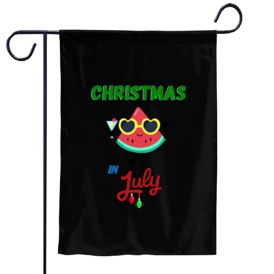 christmas in july cute watermelon Garden Flags for summer