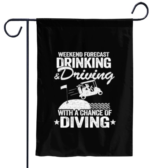Beer Golf Cart Drinking Driving Diving Golfing Garden Flags