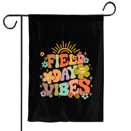Field Day Vibes Summer Teacher Last Day Of School Garden Flags