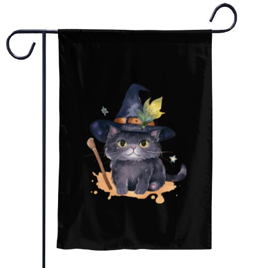 Wizard Cat Magic Garden Flags
