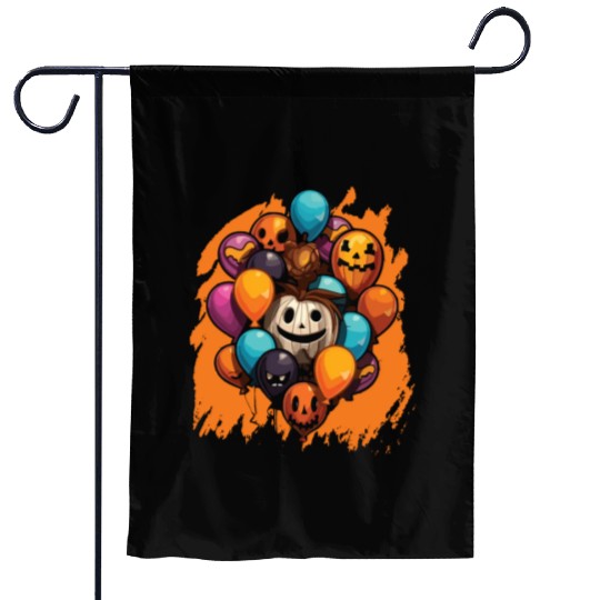 Balloon Halloween Trick Or Treat Spooky Boo Ghost Garden Flags