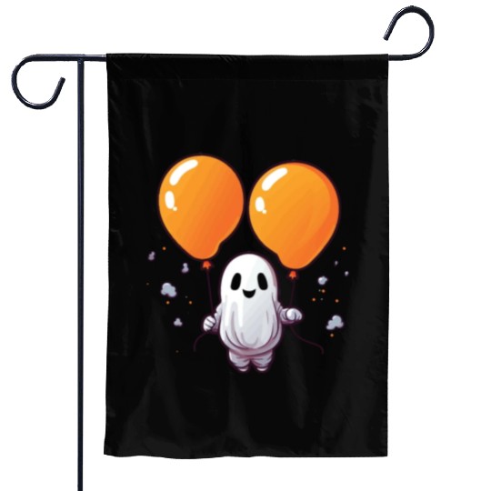 Balloon Halloween Trick Or Treat Spooky Boo Ghost Garden Flags