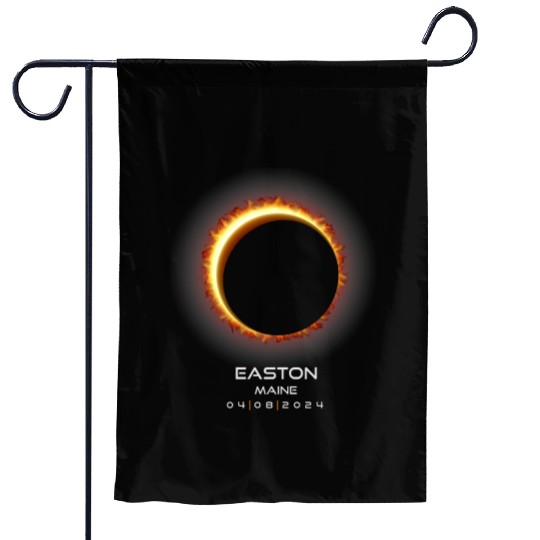 2024 Easton Maine Eclipse Memento Souvenir April Garden Flags