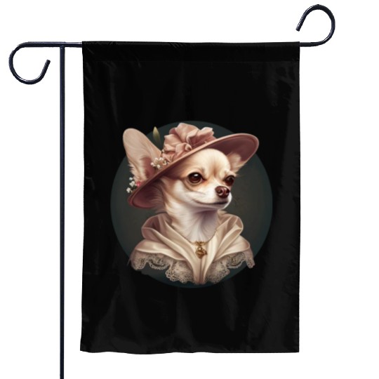 Chihuahua - English Lady Women Dress Dog Great Garden Flags