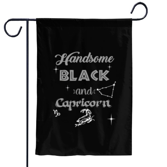 Handsome Black Capricorn Garden Flags