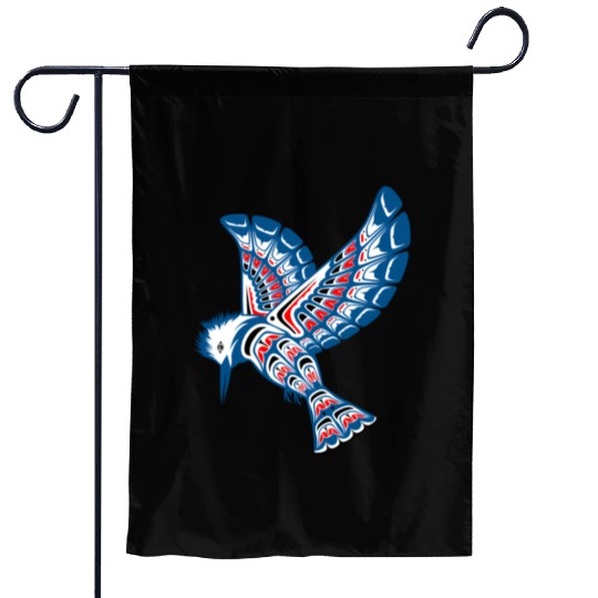 Native American Style Kingfisher Pacific Northwest Garden Flags