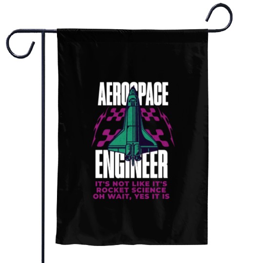 Cool Aerospace Engineer Rocket Scientist Space Garden Flags