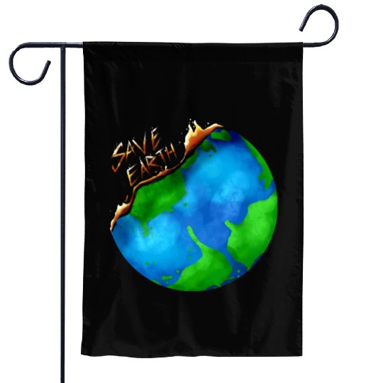 Burning Earth Globe Save Earth For Earth Day Garden Flags