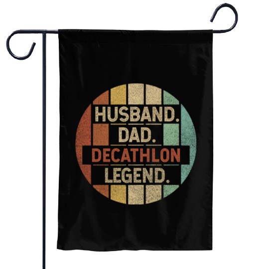 Husband Dad Decathlon Legend Vintage Garden Flags