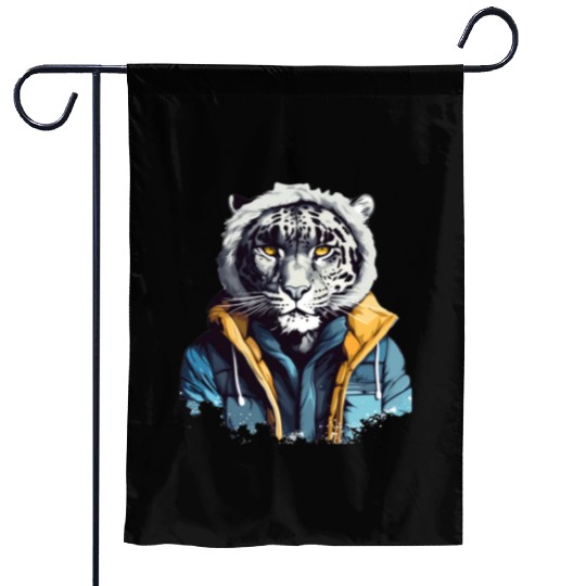 Street Style Snow Leopard | Leopard Lovers Garden Flags