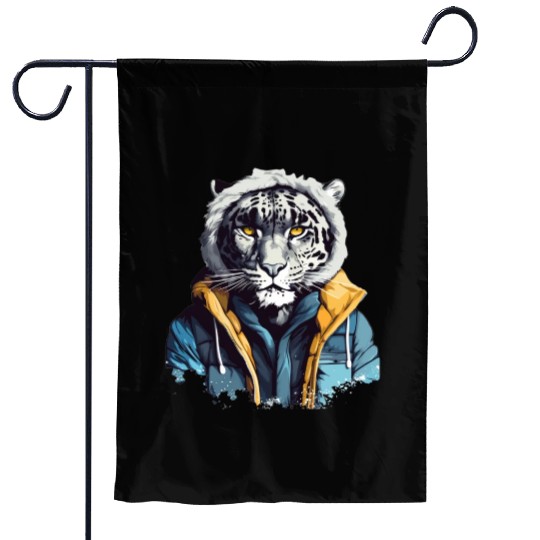 Street Style Snow Leopard | Leopard Lovers Garden Flags