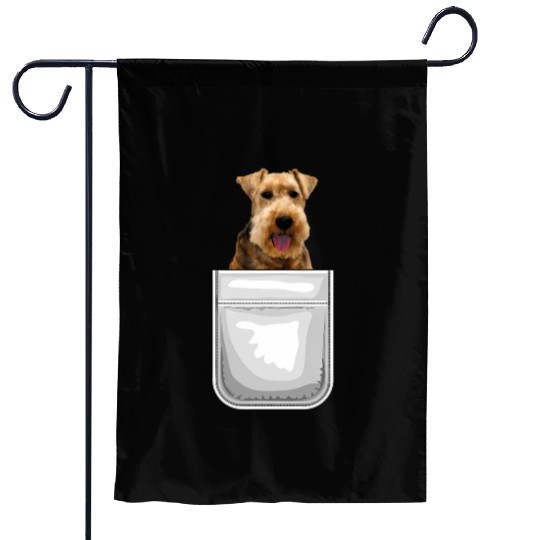 Welsh Terrier Puppy Dog In Your Pocket Garden Flags