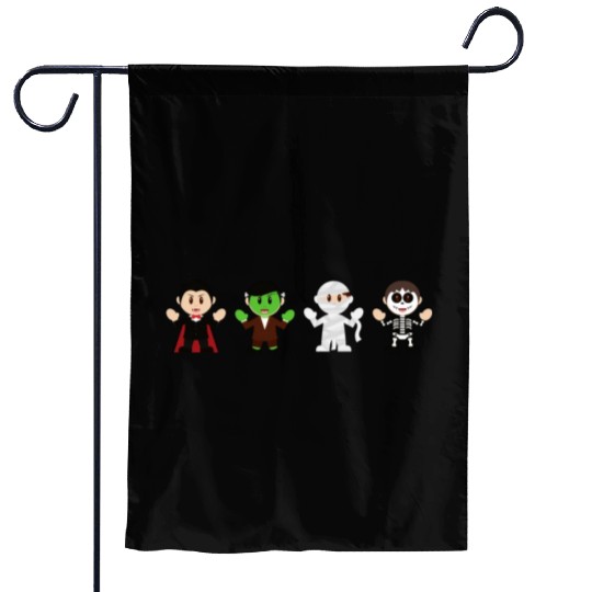 Dracula, Mummy, Skeleton Garden Flags