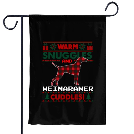 Weimaraner Dog Pajama Ugly Garden Flags