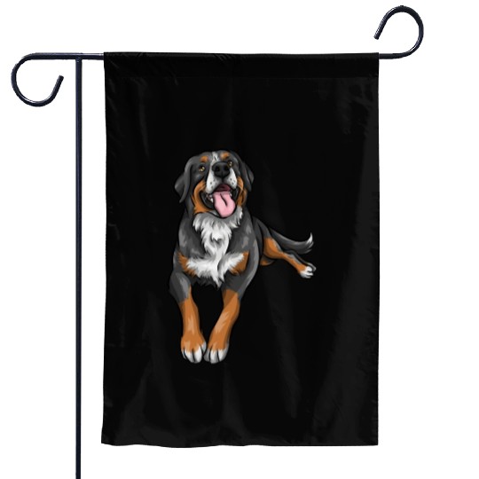 Cute Bernese Mountain Dog Garden Flags