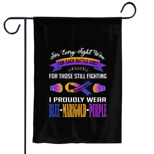 I Proudly Wear Blue Marigold Purple Bladder Cancer Garden Flags