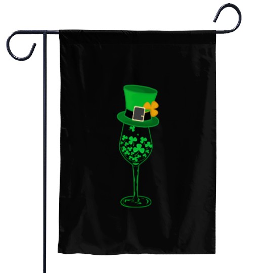 Irish Green Shamrock St Patrick's Day Wine Drinkin Garden Flags